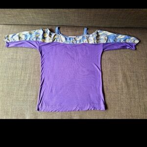 Cold Shoulder Blouse With Gold Threading